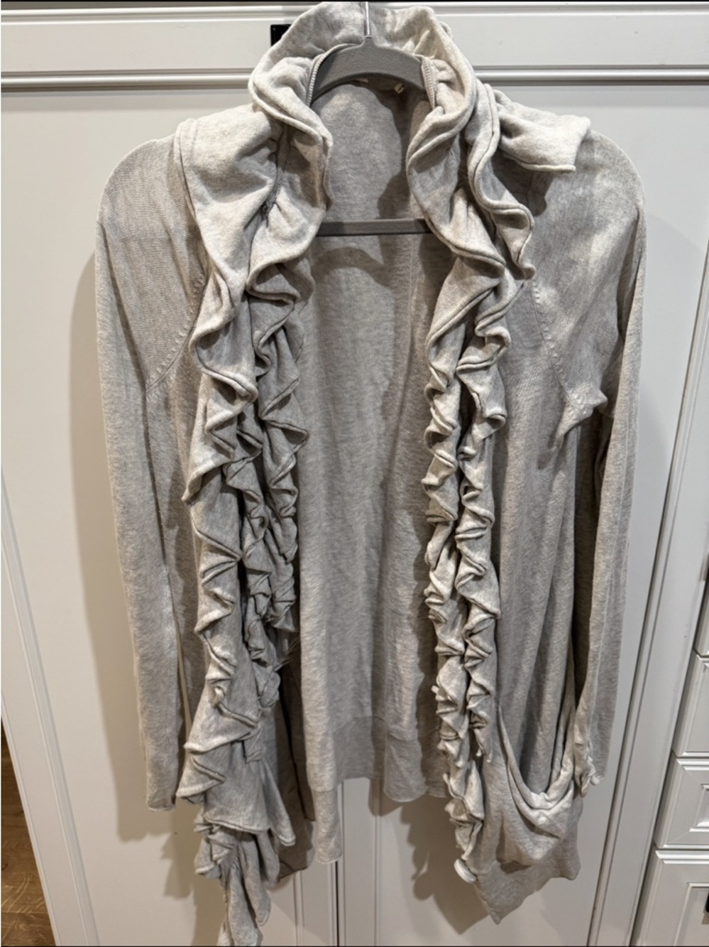 Anthropologie : Moth  cardigan cashmere blend ruffle sweater